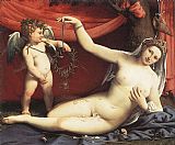 Lorenzo Lotto Venus and Cupid painting